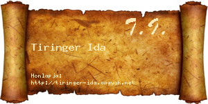 Tiringer Ida névjegykártya