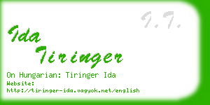 ida tiringer business card